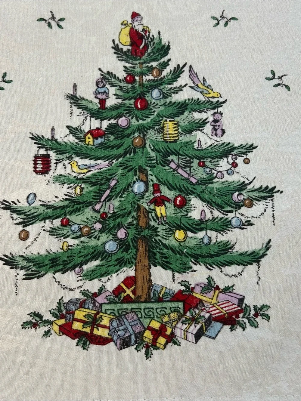 Spode Christmas Tree Green Holiday Table Linen